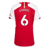 Dres Arsenal Gabriel Magalhaes #6 Domáci pre Ženy 2023-24 Krátky Rukáv